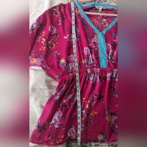The Pioneer Woman hot pink floral dolman flutter sleeve plus XXL blouse